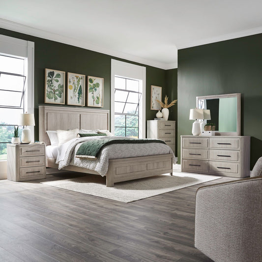 King California Panel Bed, Dresser & Mirror, Chest, Night Stand
