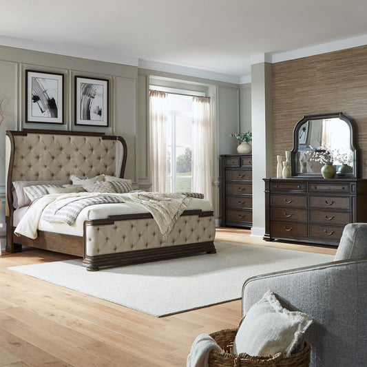 King California Shelter Bed, Dresser & Mirror, Chest
