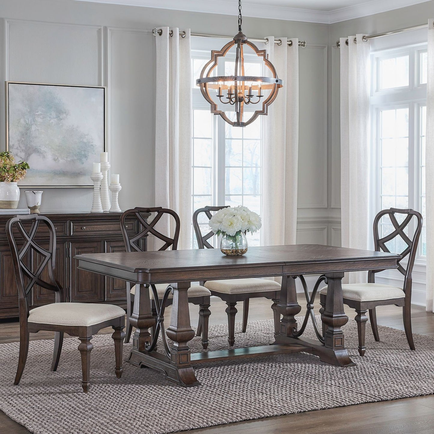 5 Piece Trestle Table Set
