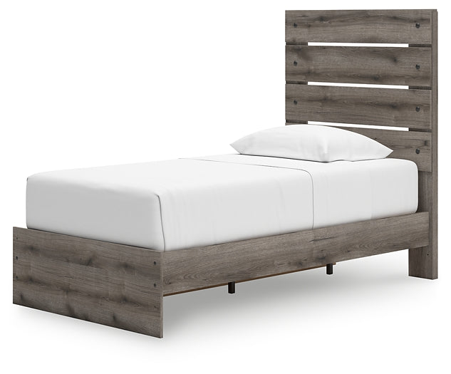 Graystorm Twin Panel Storage Bed with Mirrored Dresser