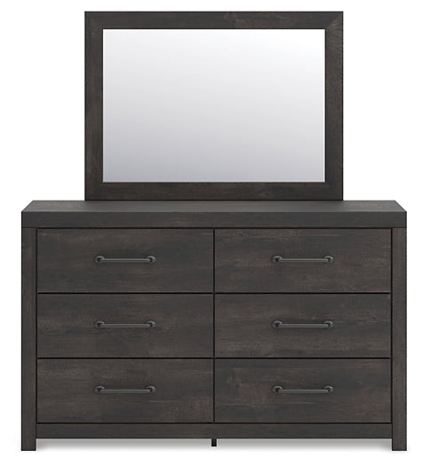Hollivern Full Panel Bed with Mirrored Dresser and Nightstand