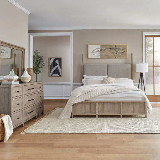 King Poster Bed, Dresser & Mirror