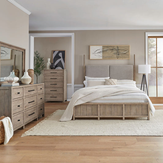 Queen Poster Bed, Dresser & Mirror, Chest