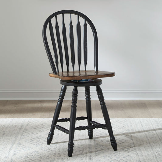 Windsor Swivel Counter Chair - Black
