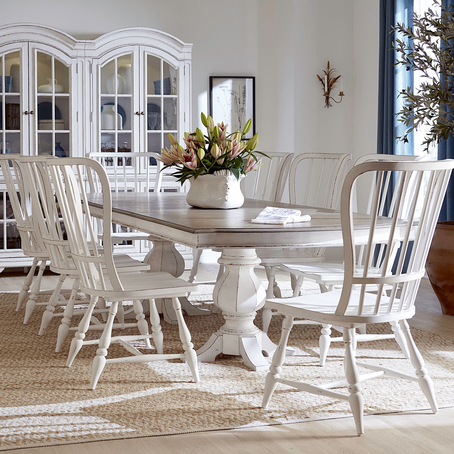 9 Piece Double Pedestal Table Set – Akins Furniture