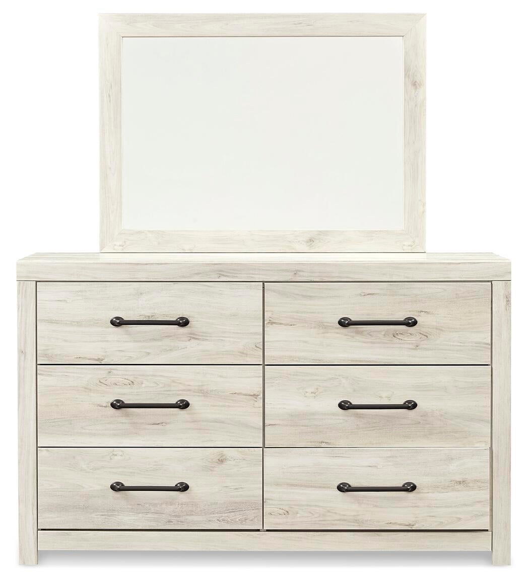 Cambeck Queen Panel Bed with Mirrored Dresser