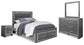 Lodanna Queen Panel Bed with 2 Storage Drawers, Dresser, Mirror and Nightstand