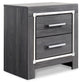 Lodanna Queen Panel Bed with 2 Storage Drawers, Dresser, Mirror and Nightstand