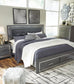 Lodanna King Panel Bed with 2 Storage Drawers, Dresser, Mirror and Nightstand