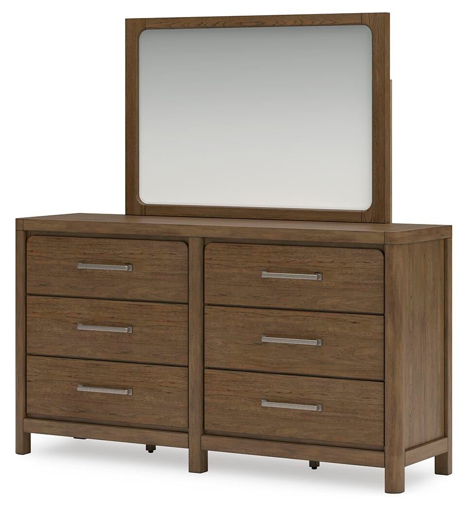 Cabalynn King Upholstered Bed with Mirrored Dresser, Chest and Nightstand