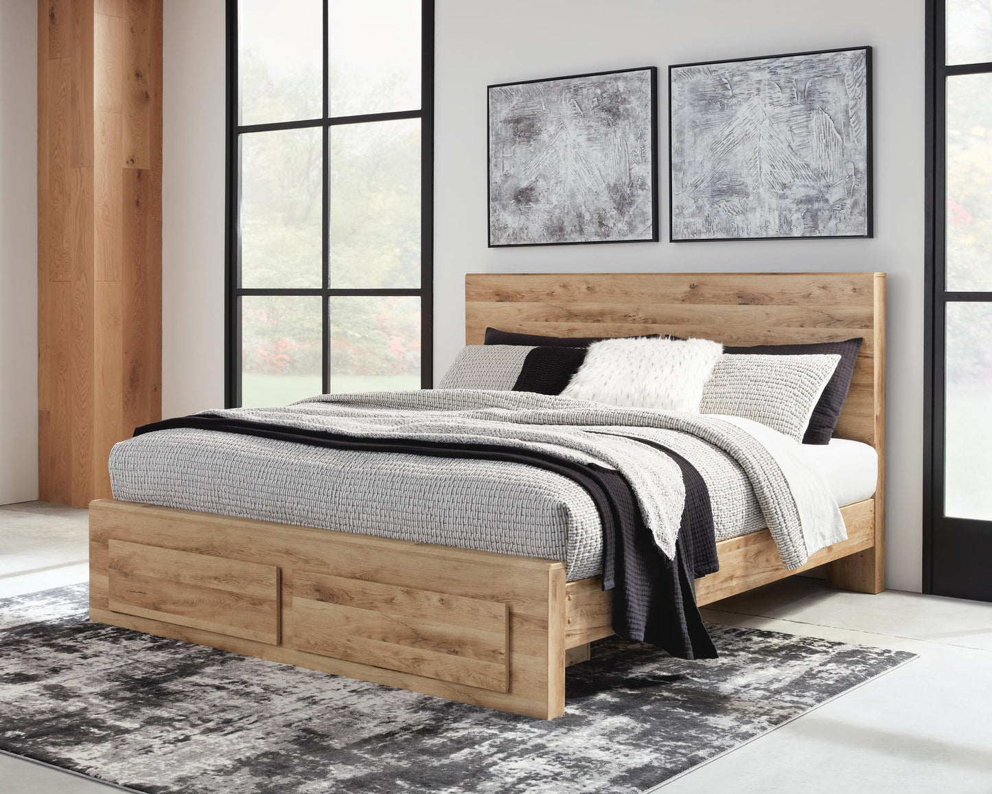 Hyanna Queen Panel Storage Bed, Dresser and Mirror