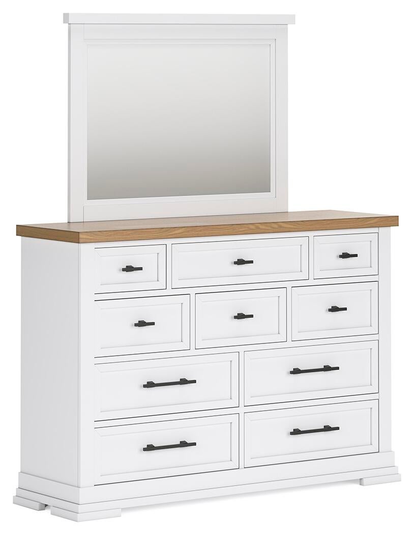 Ashbryn King Panel Storage Bed, Dresser, Mirror and Nightstand