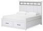 Ashbryn King Panel Storage Bed, Dresser, Mirror and Nightstand