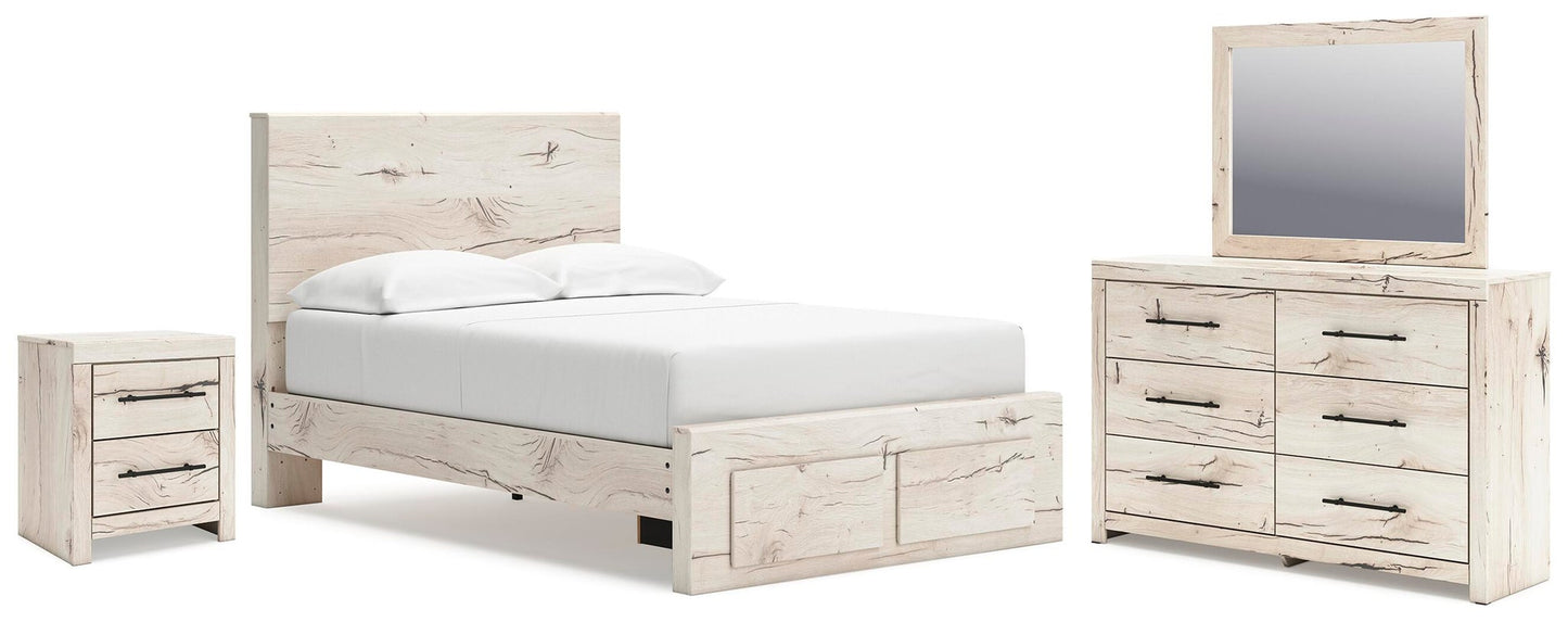 Lawroy Full Panel Storage Bed, Dresser, Mirror and Nightstand