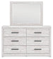 Cayboni Twin Panel Bed with Mirrored Dresser
