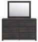 Delmorta Twin Panel Bed, Dresser, Mirror and Nightstand
