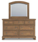 Vandenmore California King Panel Bed with Mirrored Dresser