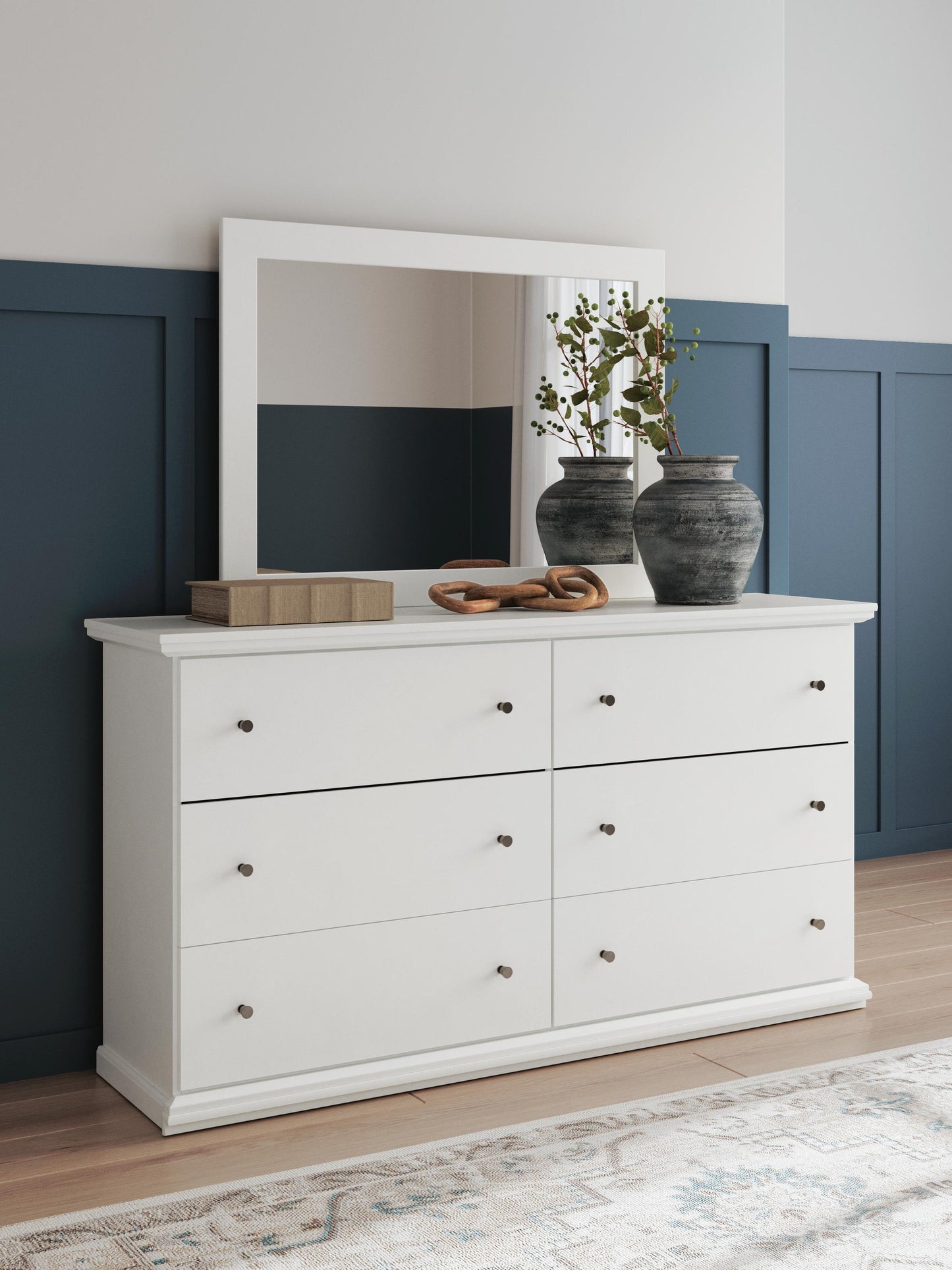 Bostwick Shoals King Panel Bed, Dresser, Mirror and Nightstand