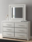 Birmonton Queen Upholstered Panel Platform Storage Bed, Dresser, Mirror and Nightstand