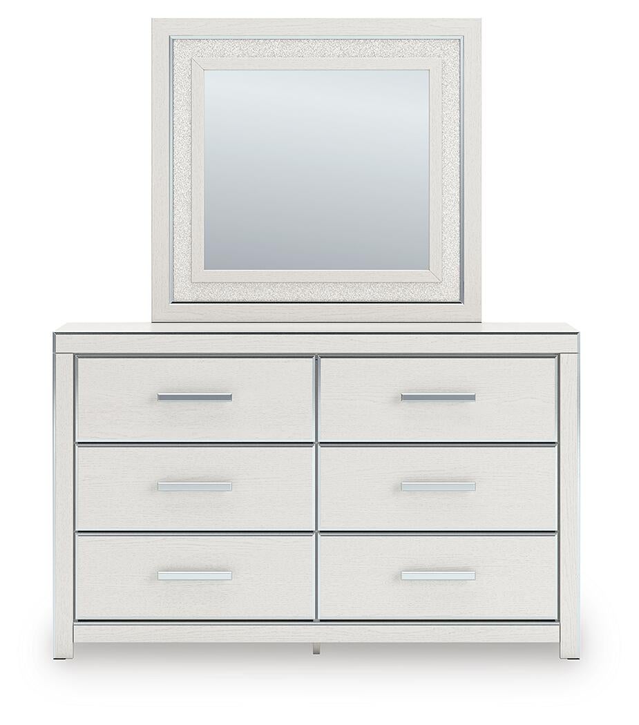 Birmonton King Upholstered Panel Bed, Dresser, Mirror and Nightstand