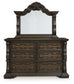 Maylee California King Canopy Bed, Dresser and Mirror