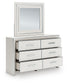 Birmonton King Upholstered Panel Platform Storage Bed, Dresser and Mirror
