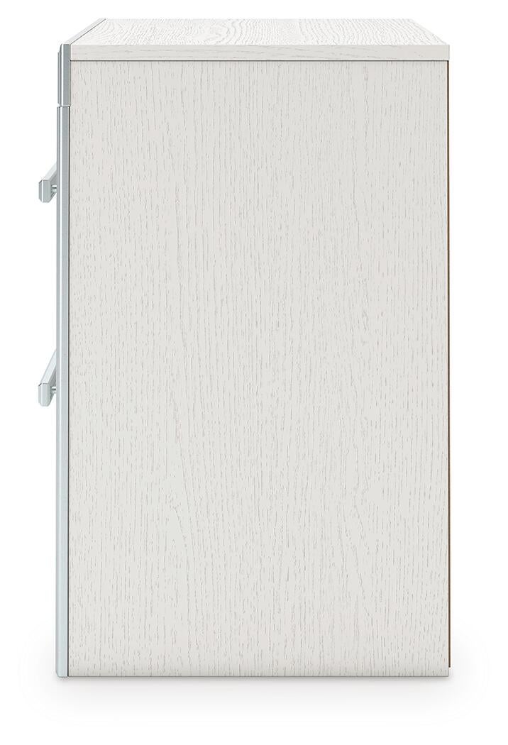 Birmonton California King Upholstered Bed, Dresser, Mirror and Nightstand