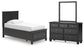 Lanolee Twin Panel Storage Bed, Dresser and Mirror
