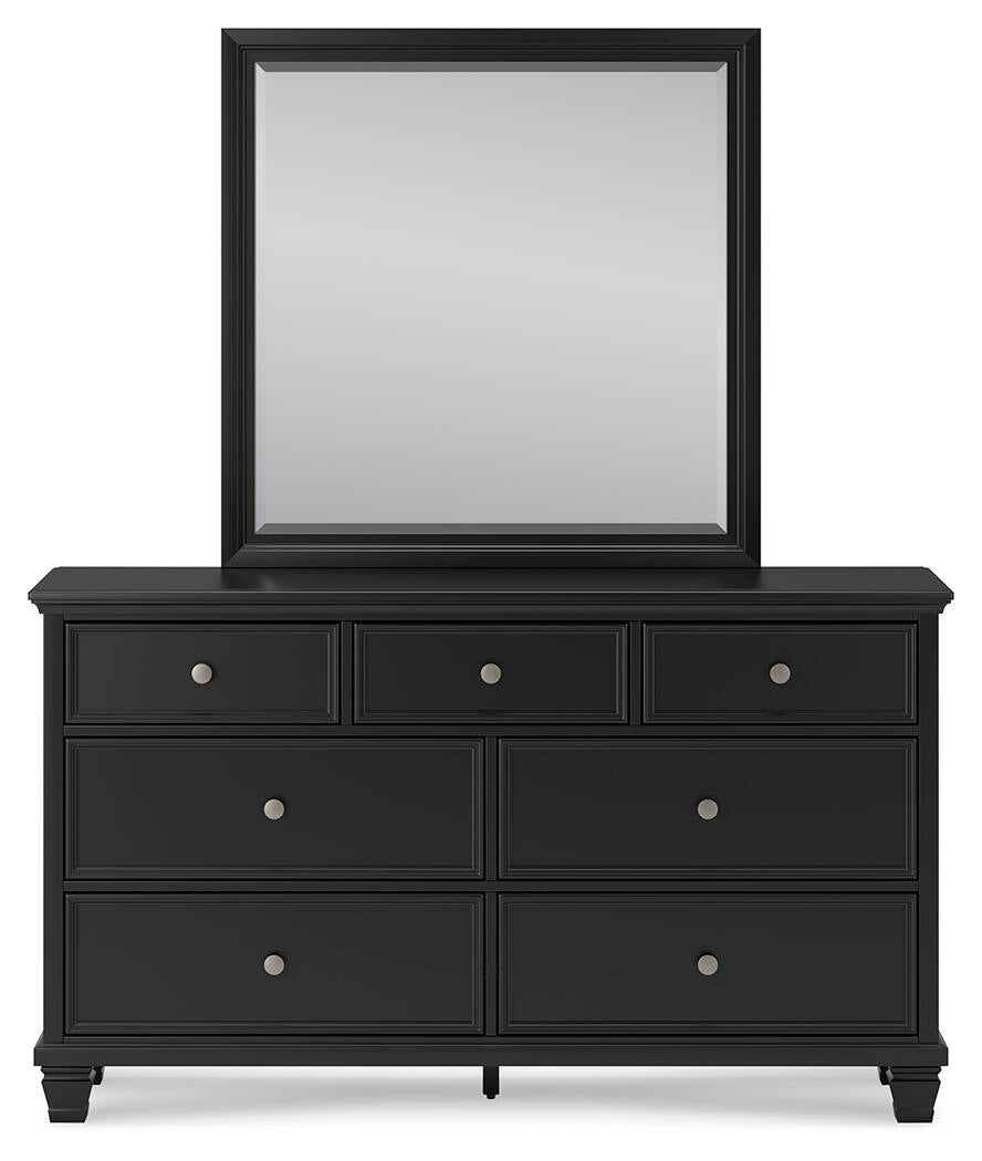 Lanolee King Panel Storage Bed, Dresser and Mirror