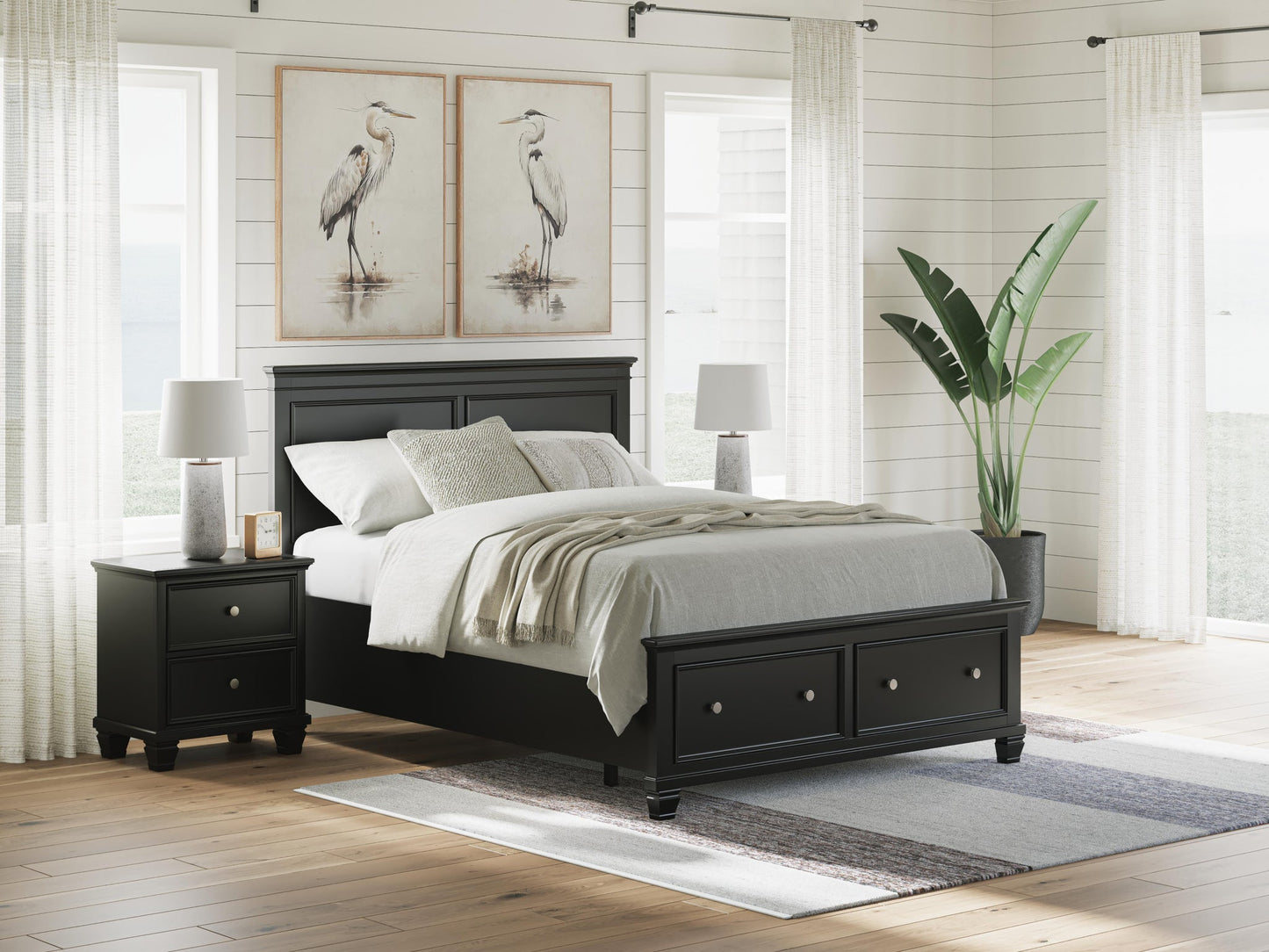 Lanolee Queen Panel Storage Bed, Dresser and Mirror