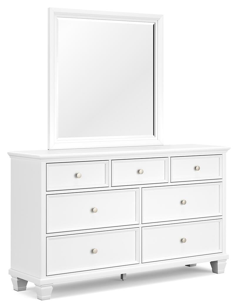 Fortman Queen Panel Storage Bed with Mirrored Dresser and Nightstand