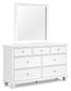 Fortman Queen Panel Storage Bed with Mirrored Dresser and Nightstand