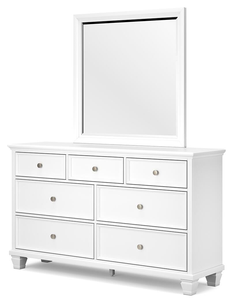 Fortman Queen Panel Storage Bed with Mirrored Dresser and Nightstand