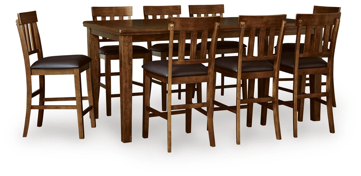 Ralene Counter Height Dining Table and 8 Barstools