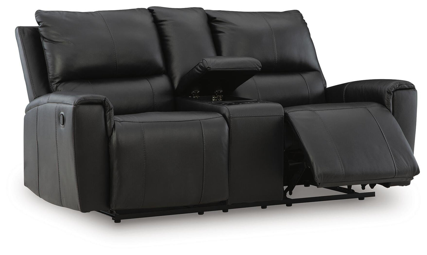Glossmore DBL Rec Loveseat w/Console