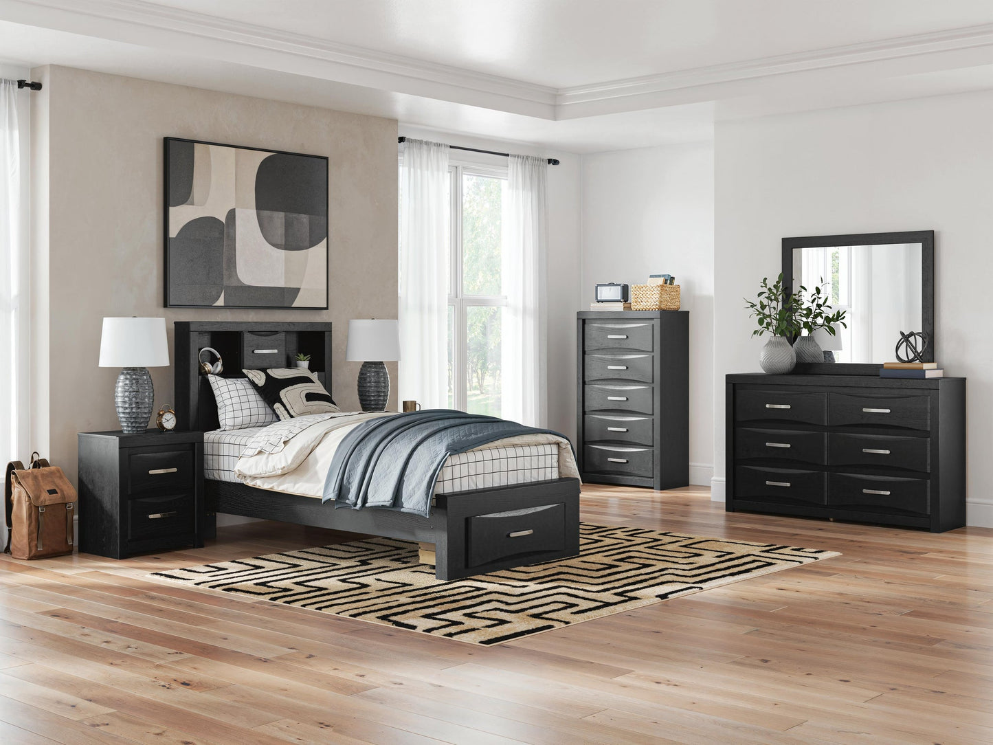 Stabotta Twin Bookcase Storage Bed